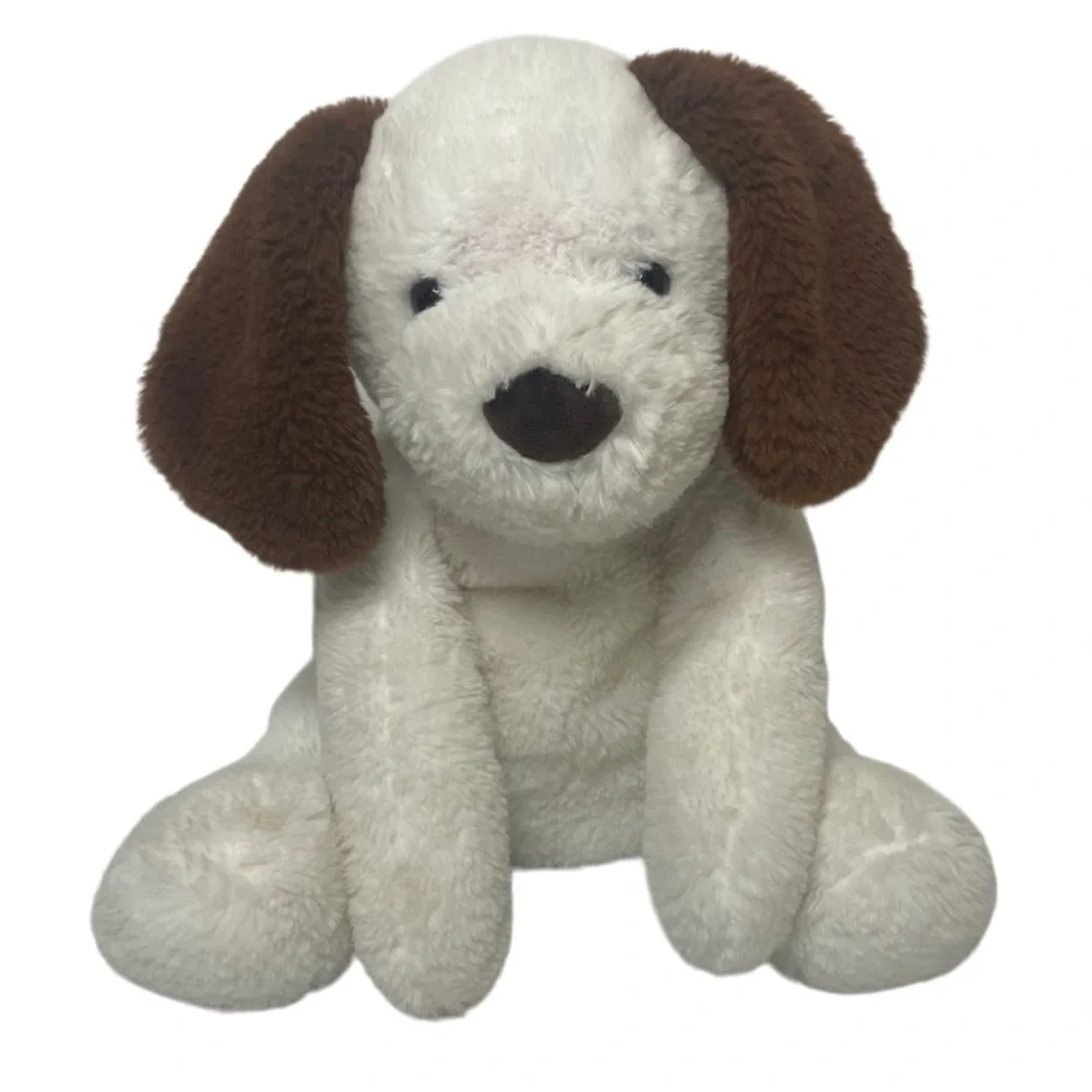 Animal Adventures White Plush Puppy Dog With Brown Ears & Pet Mat